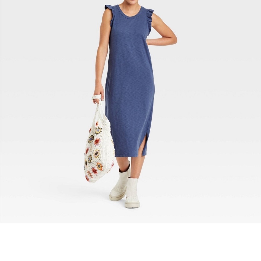 Universal Thread blue cotton midi dress size Large